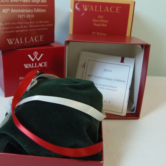 Wallace Silversmiths Collectible Annual Silverplated Sleigh Bells set of 4-Conse - Picture 6 of 12